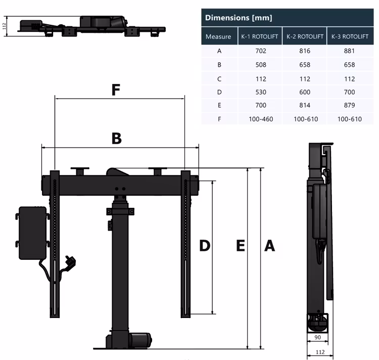 Sabaj Tv - Lyft / Hiss 84cm med rotation