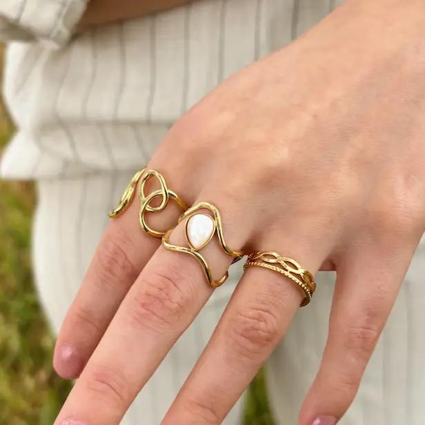 krumelur ring, guld