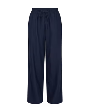 FQlava marinblå linnebyxa fullängd