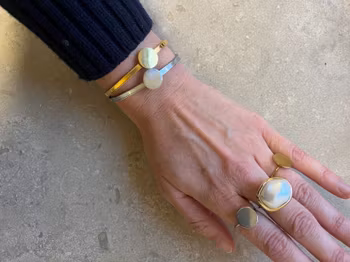 Button base armband silver