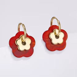 Annika örhängen guld/röd