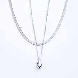 Jeanette dubbelt halsband silver