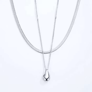 Jeanette dubbelt halsband silver