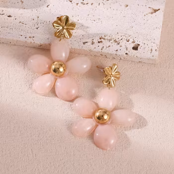 Elsa Blomörhängen rosa