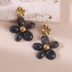 Elsa blomörhängen svart