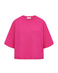 FQVICKI-TRÖJA, tunnstickad tröja cerise