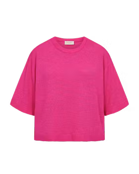 FQVICKI-TRÖJA, tunnstickad tröja cerise