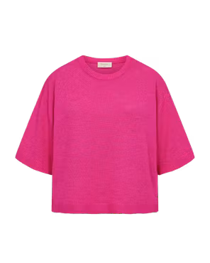 FQVICKI-TRÖJA, tunnstickad tröja cerise