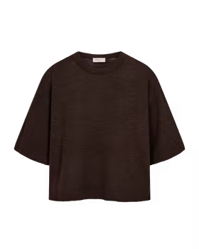 FQVICKI-PULLOVER, tunnstickad tröja brun