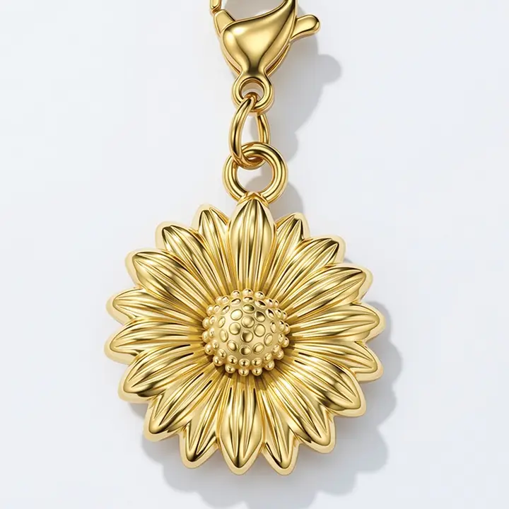 Solros berlock, guld