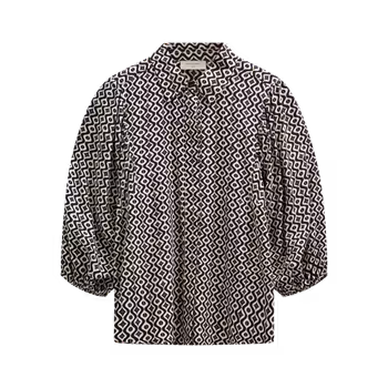 FQadney blus, svart och beige
