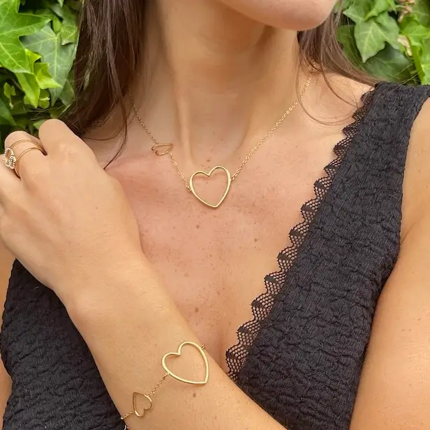 Ellie halsband med dubbelhjärta