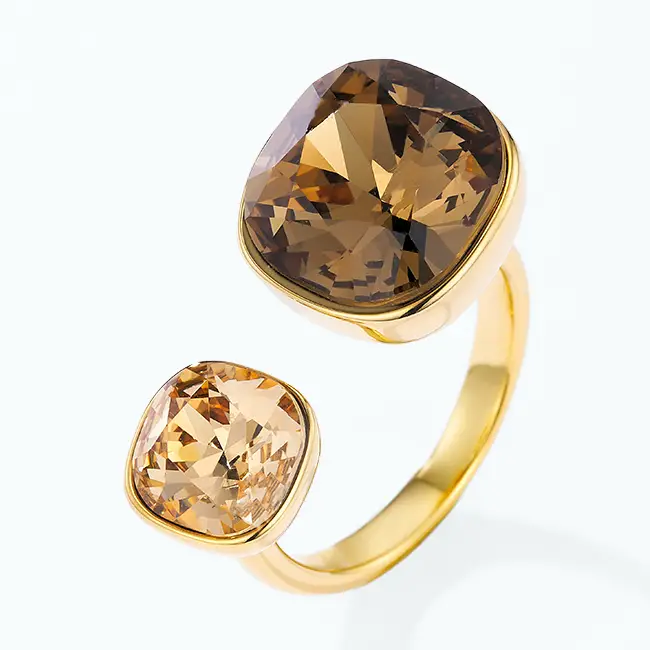 Leila ring, guld/brun