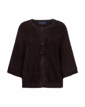 Fuzzy cardigan poncho
