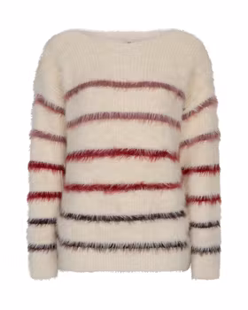 Fuzzy sweater & stripe
