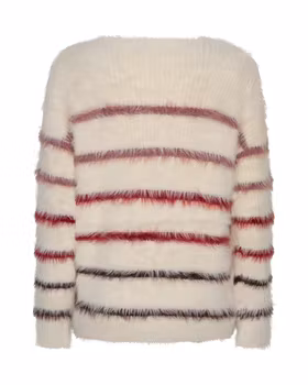 Fuzzy sweater & stripe