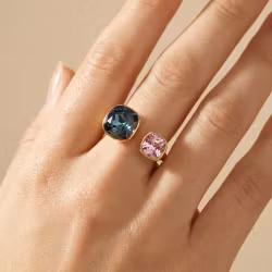 Leila ring, blå/rosa