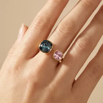 Leila ring, blå/rosa