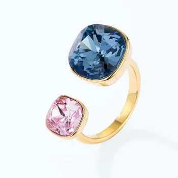 Leila ring, blå/rosa
