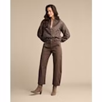Margot fine twill, barrelbyxa mud
