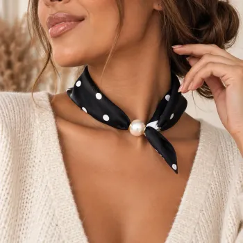 Villemo magnetscarf, svart/vit