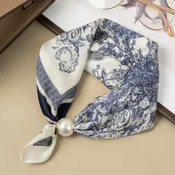 Karolin magnetscarf, beige/blå