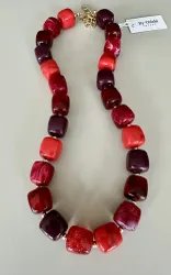 Felicia halsband, vinröd/röd