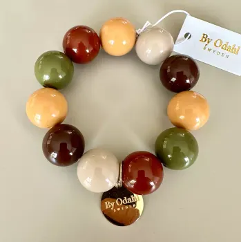 Berit armband orange/brun/grön
