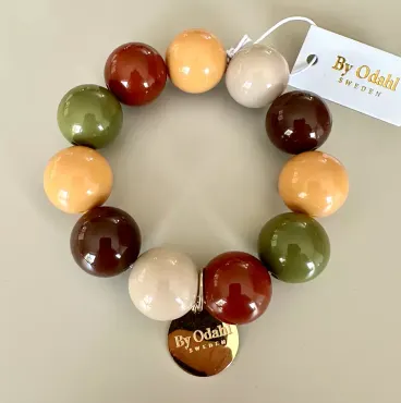 Berit armband orange/brun/grön