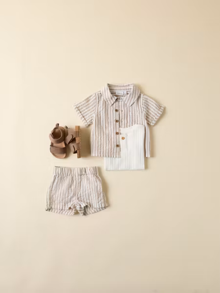 Name it - Set Denis Baby Shirt & Shorts - Chateau Gray