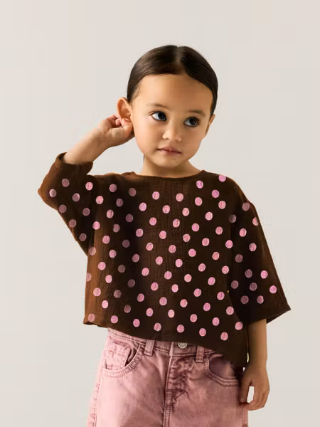 Name it - Set Nina 3/4 RLX Top & Nina Wide Pants - Chocolate Plum