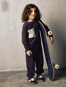Name it - Set Osborne LS Sweatshirt & Barrel Sweatpants - Chocolate Plum