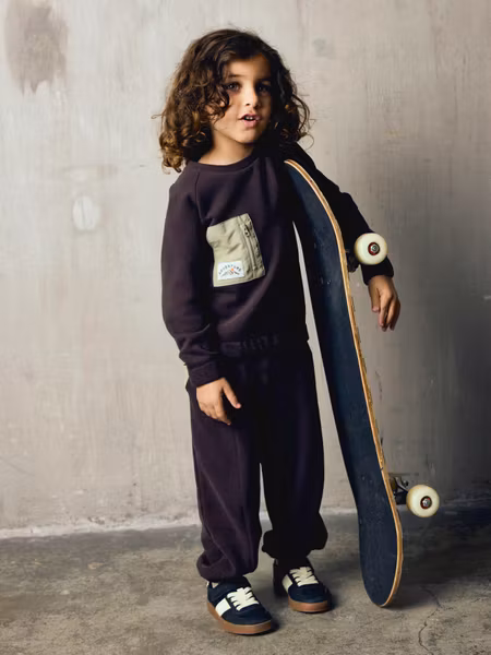 Name it - Set Osborne LS Sweatshirt & Barrel Sweatpants - Chocolate Plum