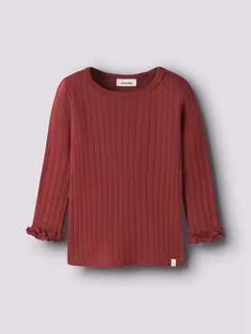 Lil'Atelier - Set River LS Slim Top & Bootcut Pants - Biking Red