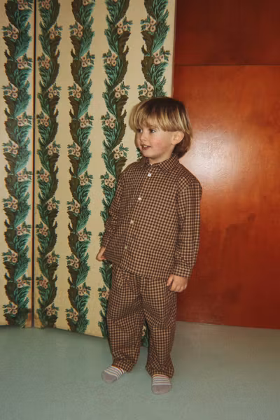 Konges Sløjd - Set Foret LS Shirt & Pants - Chocolate Check