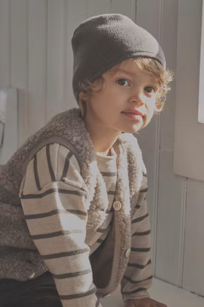HUTTEliHUT - Beanie Solid Wool Knit Mössa - Brown Melange
