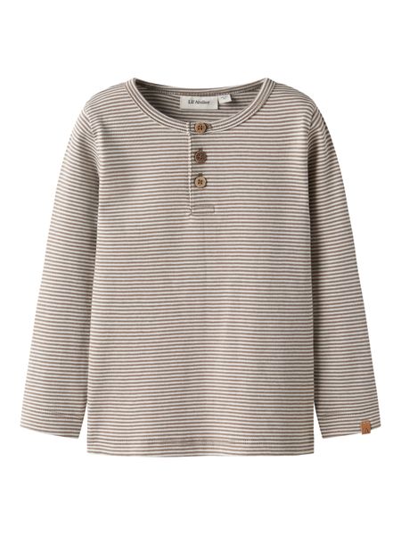 Lil'Atelier - Slim Randig Långärmad Tröja - Turtledove Septia Tint