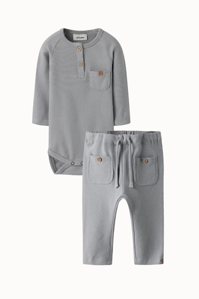 Lil'Atelier - Baby Set Slim Body & Byxa - Ultimate Grey
