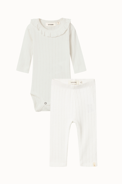 Lil'Atelier - Slim Baby Set body & byxa - Coconut Milk