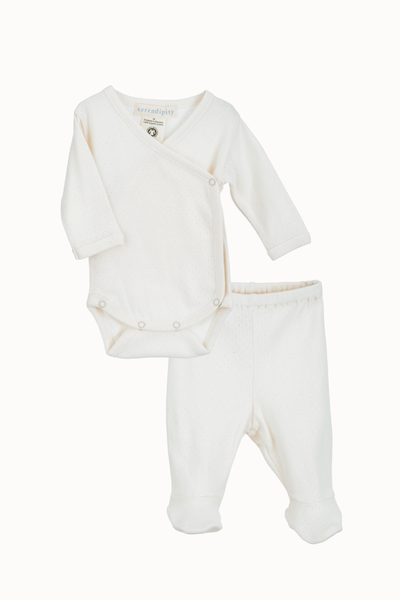 Serendipity Organics - Newborn Set body & byxa Piontelle - Offwhite