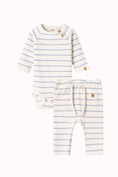 Lil'Atelier - Set Baby Body & Byxa - Blue Coconut Milk