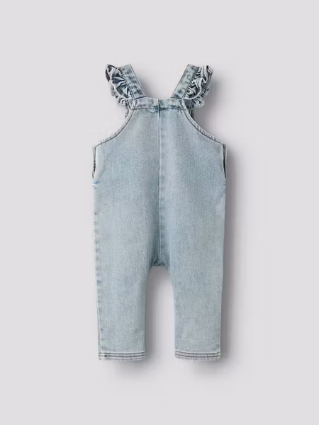 Lil'Atelier - Loose Denim Flower Hängselbyxa