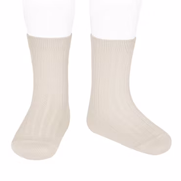 Condor - Basic Rib Short Socks - Linnen