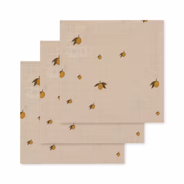 Konges Sløjd - 3 Pack Muslin Cloth - Lemon
