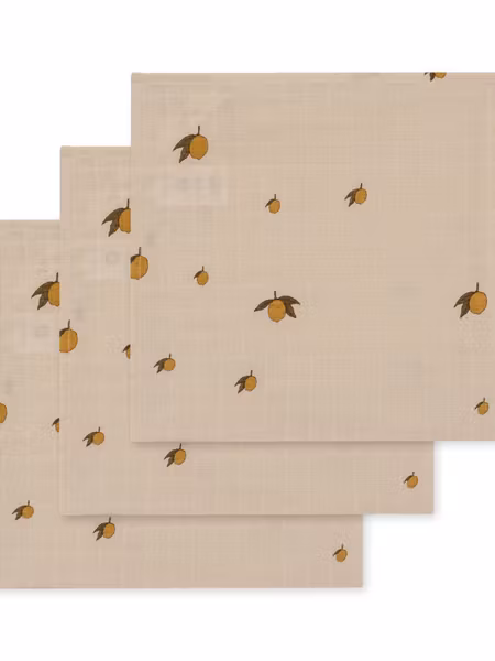 Konges Sløjd - 3 Pack Muslin Cloth - Lemon