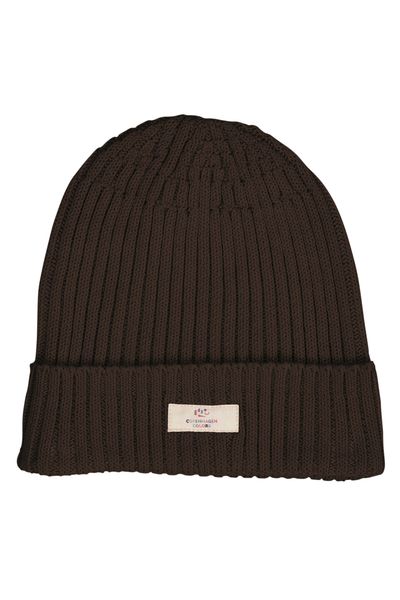 Copenhagen Colors - Classic Beanie Cotton Knitted - Dark Brown