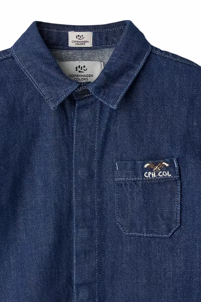 Copenhagen Colors - Organic Regular Fit Denim Cowboy Shirt - Dark Indigo Blue Washed
