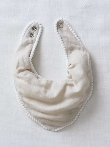 Jack o Juno - Pom Pom Textile Bib - Sand