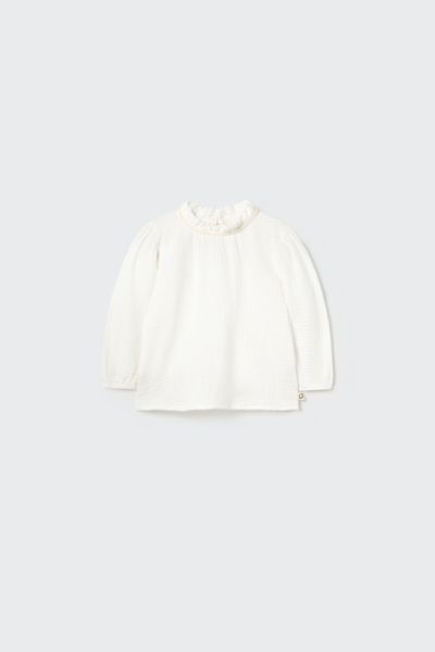 Cozmo - Sarak Soft Textured Cotton Blouse - White