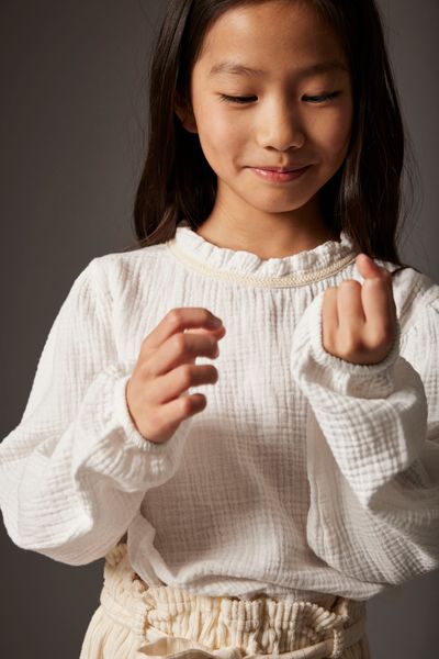 Cozmo - Sarak Soft Textured Cotton Blouse - White